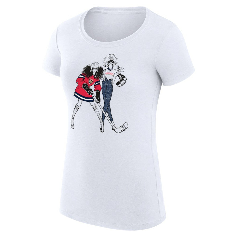Florida Panthers G-III 4Her by Carl Banks Women's Super-Slim Fit Lightweight Hockey Girls T-Shirt - White T-shirts