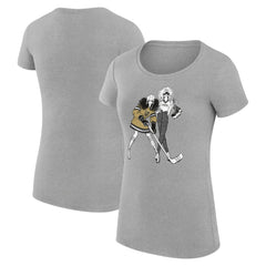 Vegas Golden Knights G-III 4Her by Carl Banks Women's Super-Slim Fit Lightweight Hockey Girls T-Shirt - Heather Gray T-shirts