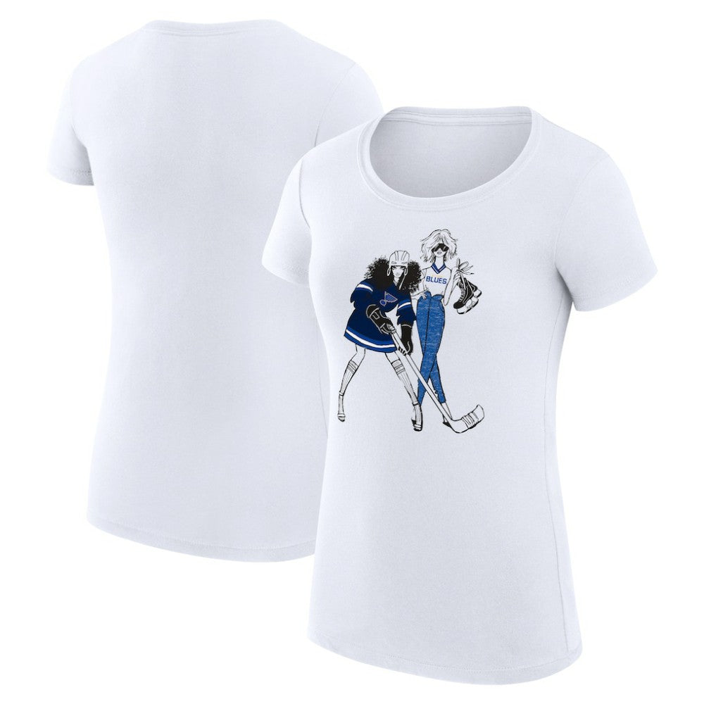 St. Louis Blues G-III 4Her by Carl Banks Women's Super-Slim Fit Lightweight Hockey Girls T-Shirt - White T-shirts