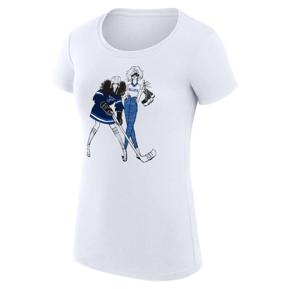 St. Louis Blues G-III 4Her by Carl Banks Women's Super-Slim Fit Lightweight Hockey Girls T-Shirt - White T-shirts