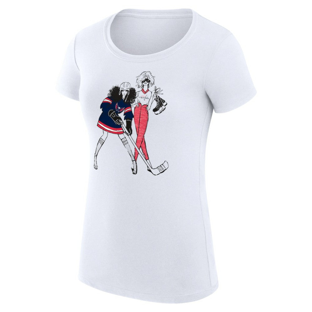 Washington Capitals G-III 4Her by Carl Banks Women's Super-Slim Fit Lightweight Hockey Girls T-Shirt - White T-shirts