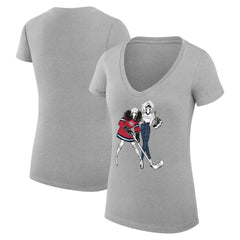 Montreal Canadiens G-III 4Her by Carl Banks Women's Super-Slim Fit Lightweight Hockey Girls V-Neck T-Shirt - Heather Gray T-shirts