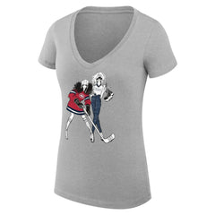 Montreal Canadiens G-III 4Her by Carl Banks Women's Super-Slim Fit Lightweight Hockey Girls V-Neck T-Shirt - Heather Gray T-shirts