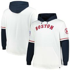 Boston Red Sox Big & Tall Trifecta Shortstop Pullover Hoodie White/Navy