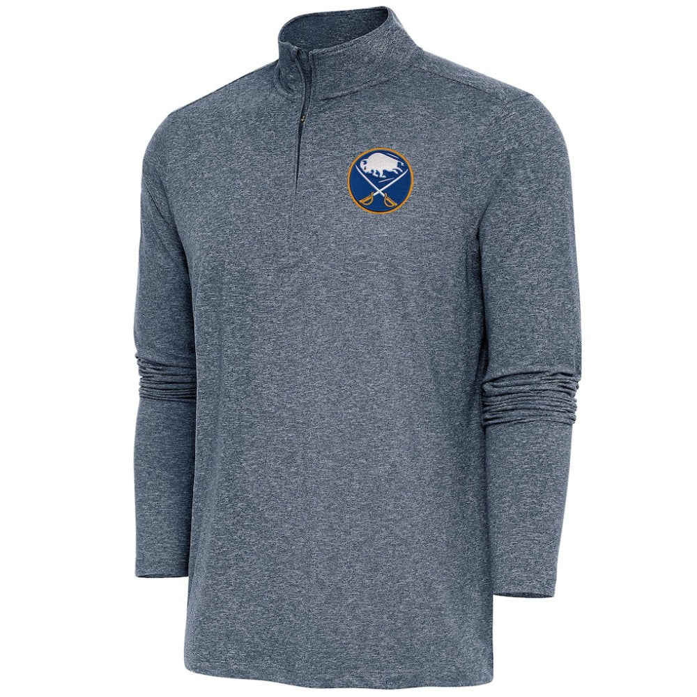 Buffalo Sabres Antigua Hunk Quarter-Zip Pullover Top - Heather Navy Pullover