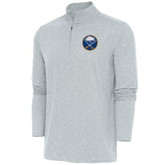 Buffalo Sabres Antigua Hunk Quarter-Zip Pullover Top - Heather Gray Pullover