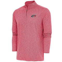 Carolina Hurricanes Antigua Hunk Quarter-Zip Pullover Top - Heather Red Pullover