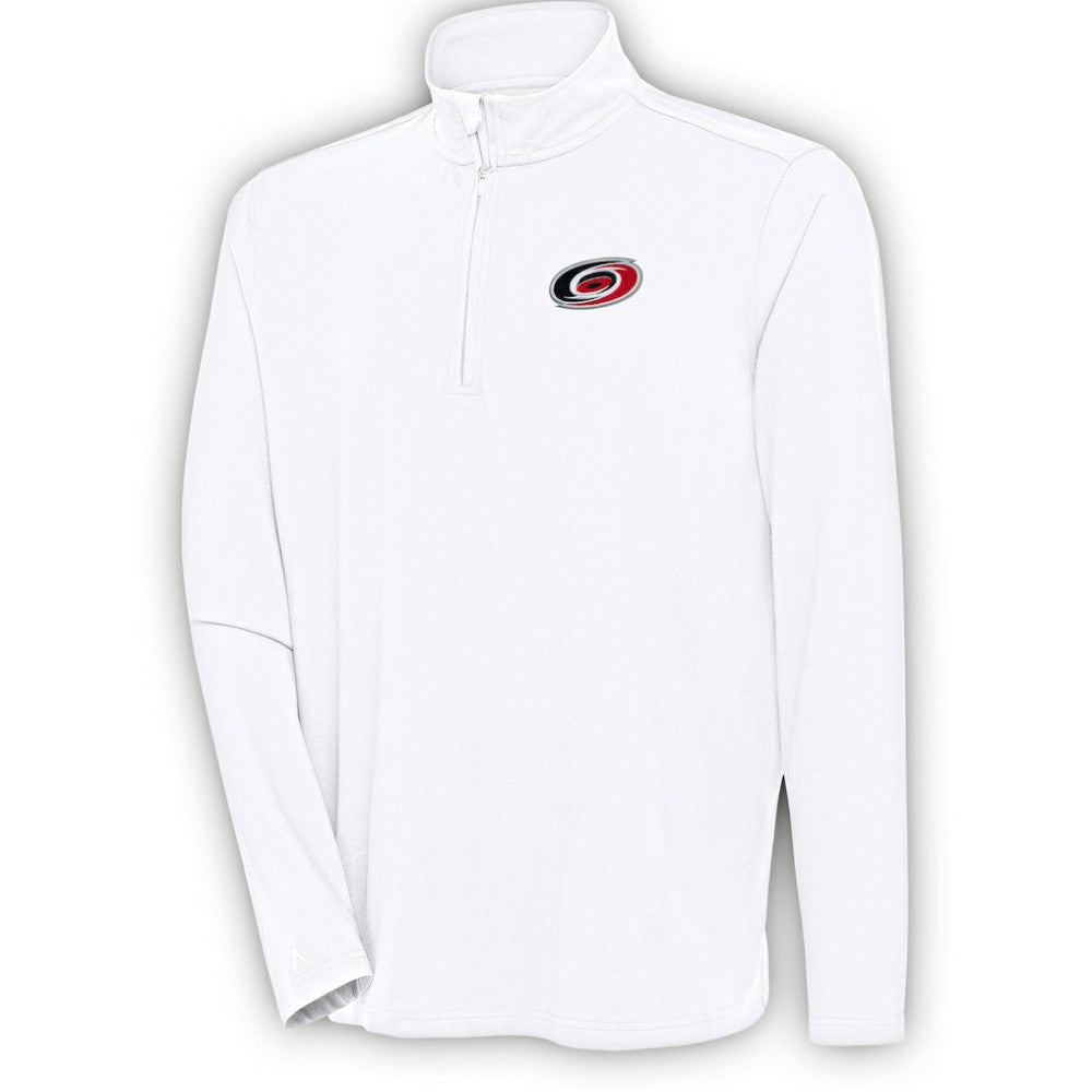 Carolina Hurricanes Antigua Hunk Quarter-Zip Pullover Top - White Pullover