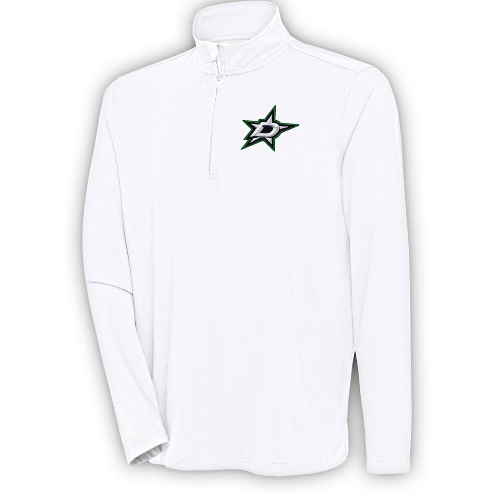Dallas Stars Antigua Hunk Quarter-Zip Pullover Top - White Pullover