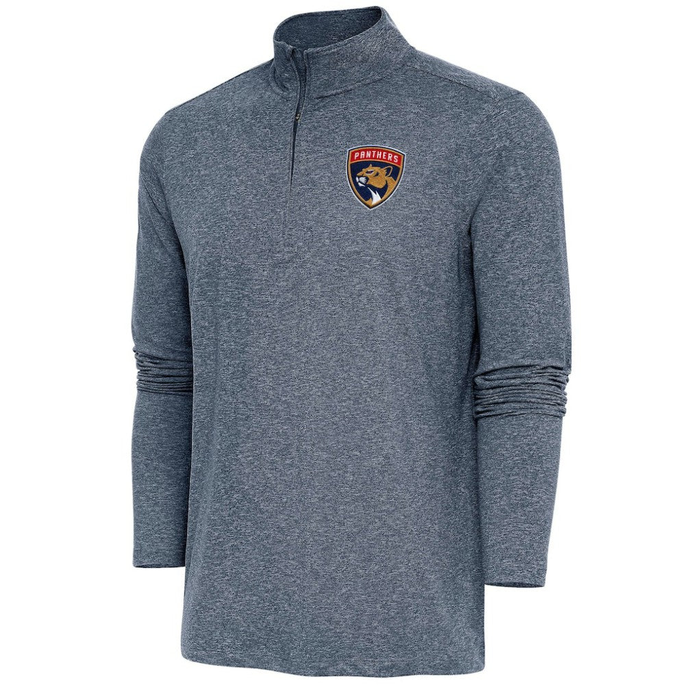 Florida Panthers Antigua Hunk Quarter-Zip Pullover Top - Heather Navy Pullover