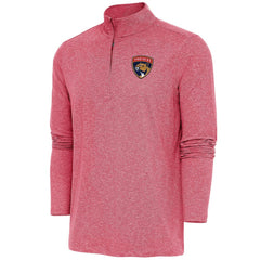 Florida Panthers Antigua Hunk Quarter-Zip Pullover Top - Heather Red Pullover