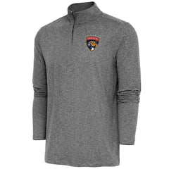 Florida Panthers Antigua Hunk Quarter-Zip Pullover Top - Heather Black Pullover