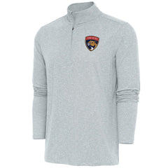 Florida Panthers Antigua Hunk Quarter-Zip Pullover Top - Heather Gray Pullover