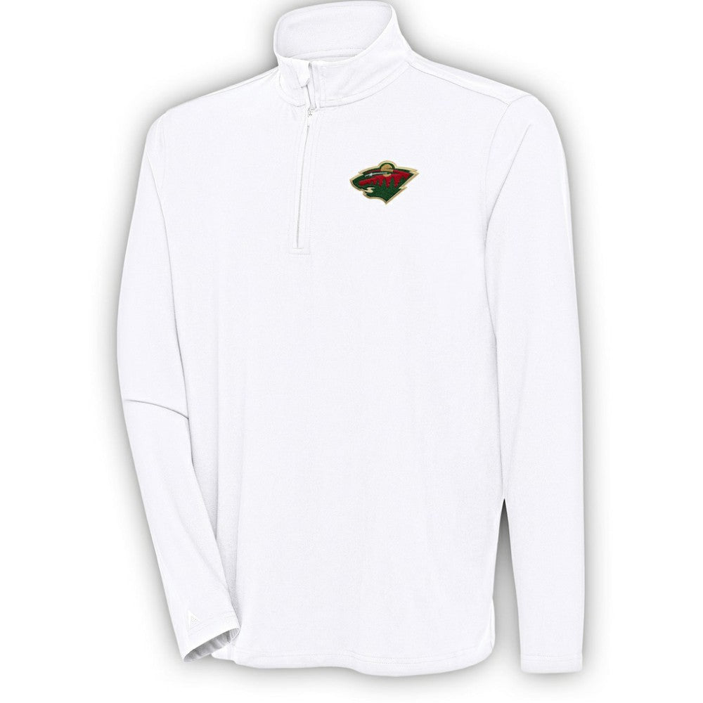 Minnesota Wild Antigua Hunk Quarter-Zip Pullover Top - White Pullover