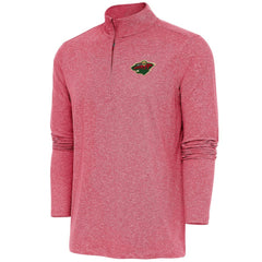 Minnesota Wild Antigua Hunk Quarter-Zip Pullover Top - Heather Red Pullover