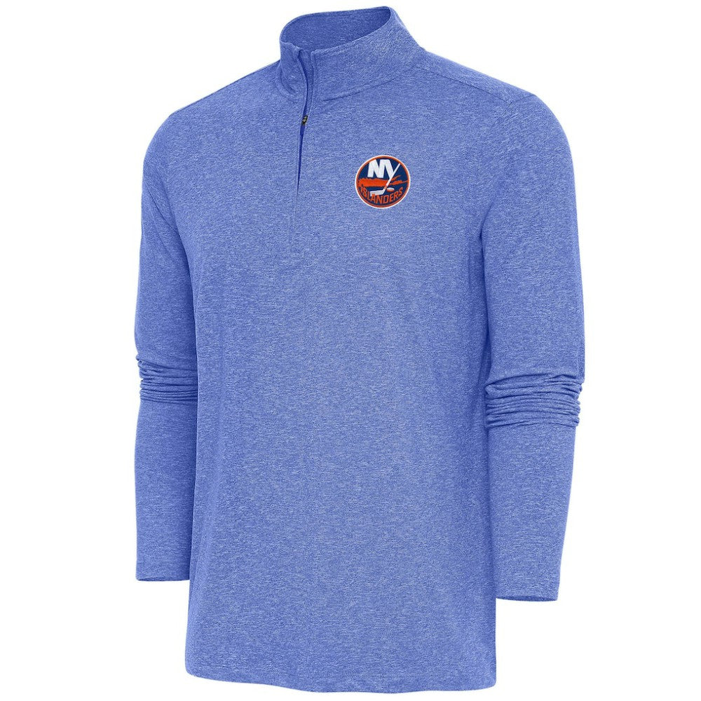New York Islanders Antigua Hunk Quarter-Zip Pullover Top - Heather Royal Pullover