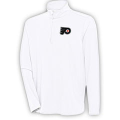 Philadelphia Flyers Antigua Hunk Quarter-Zip Pullover Top - White Pullover