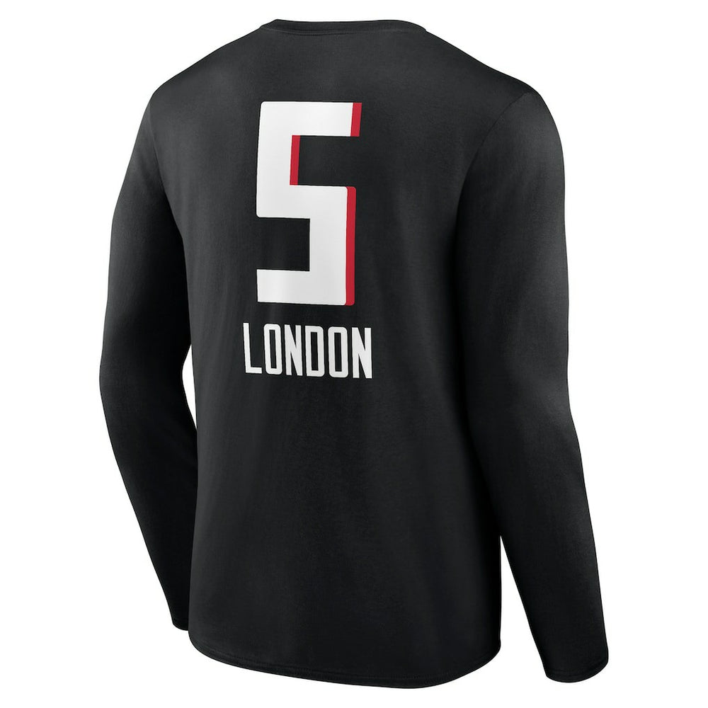 Drake London Atlanta Falcons Team Wordmark Player Name & Number Long Sleeve T-Shirt - Black on sale