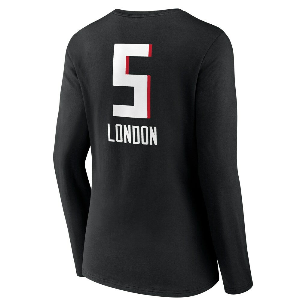 Drake London Atlanta Falcons Women's Team Wordmark Player Name & Number Long Sleeve V-Neck T-Shirt - Black discount