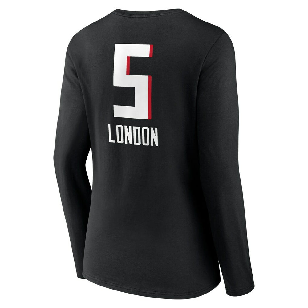 Drake London Atlanta Falcons Women's Team Wordmark Player Name & Number Long Sleeve V-Neck T-Shirt - Black discount
