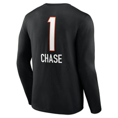 Ja'Marr Chase Cincinnati Bengals Team Wordmark Player Name & Number Long Sleeve T-Shirt - Black on sale