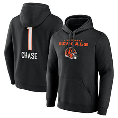 Ja'Marr Chase Cincinnati Bengals Team Wordmark Player Name & Number Pullover Hoodie - Black discount