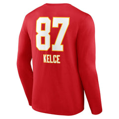 Travis Kelce Kansas City Chiefs Team Wordmark Player Name & Number Long Sleeve T-Shirt - Red for sale