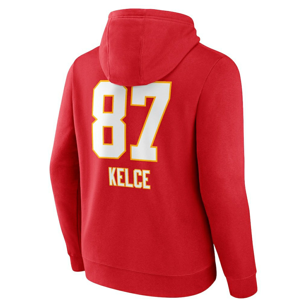 Travis Kelce Kansas City Chiefs Team Wordmark Player Name & Number Pullover Hoodie - Red outlet
