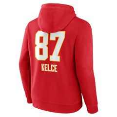 Travis Kelce Kansas City Chiefs Team Wordmark Player Name & Number Pullover Hoodie - Red outlet