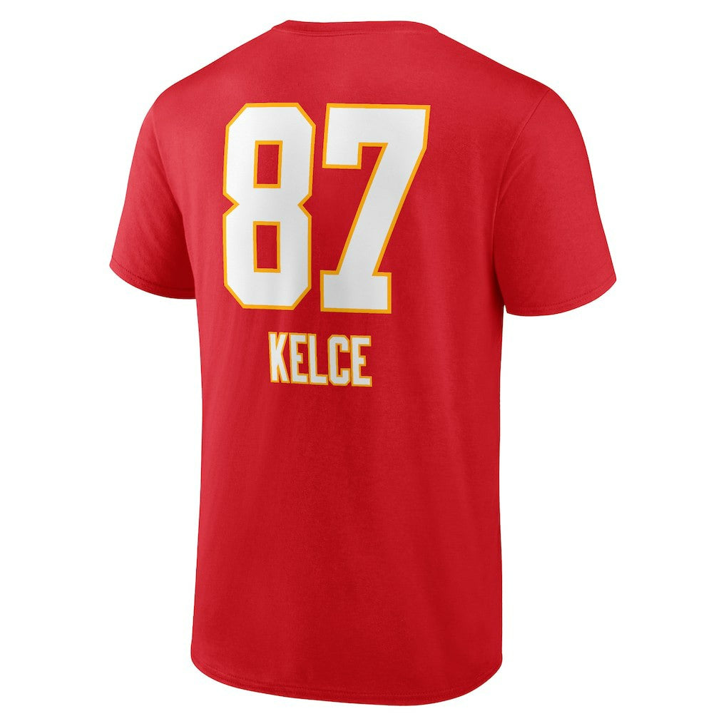 Travis Kelce Kansas City Chiefs Team Wordmark Player Name & Number T-Shirt - Red for sale