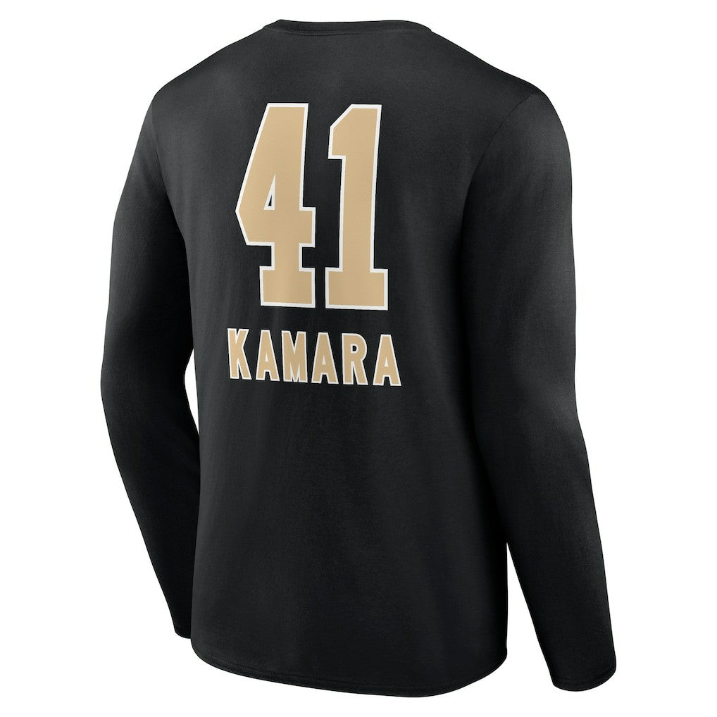 Alvin Kamara New Orleans Saints Team Wordmark Player Name & Number Long Sleeve T-Shirt - Black outlet