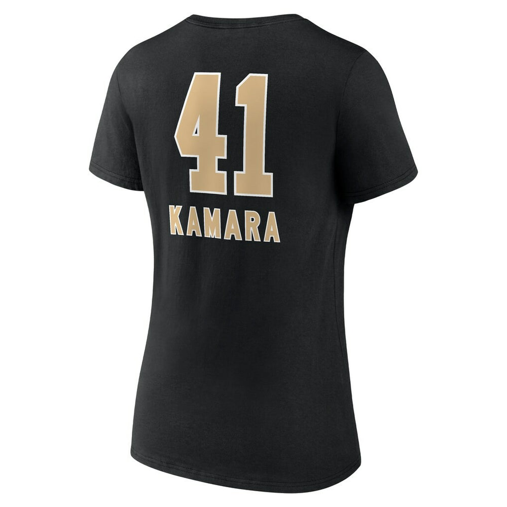 Alvin Kamara New Orleans Saints Women's Team Wordmark Player Name & Number V-Neck T-Shirt - Black cheap