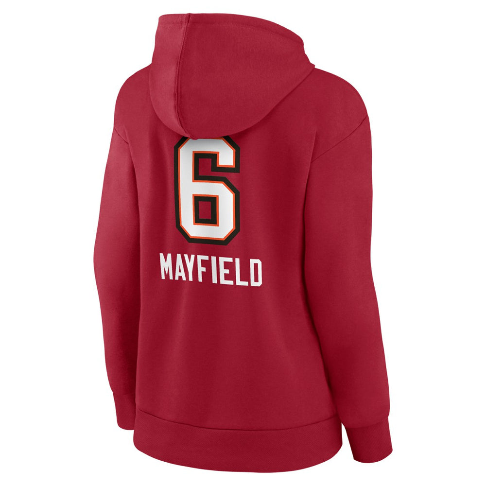 Baker Mayfield Tampa Bay Buccaneers Women’s Team Wordmark Player Name & Number Pullover Hoodie - Red discount