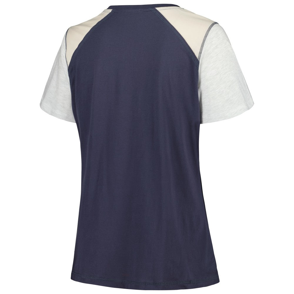 Houston Astros Women's Plus Size Henley T-Shirt Navy/Gray
