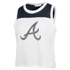Atlanta Braves Women's Plus Size Waist Length Muscle Tank Top White/Navy