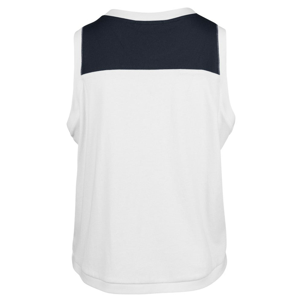 Atlanta Braves Women's Plus Size Waist Length Muscle Tank Top White/Navy