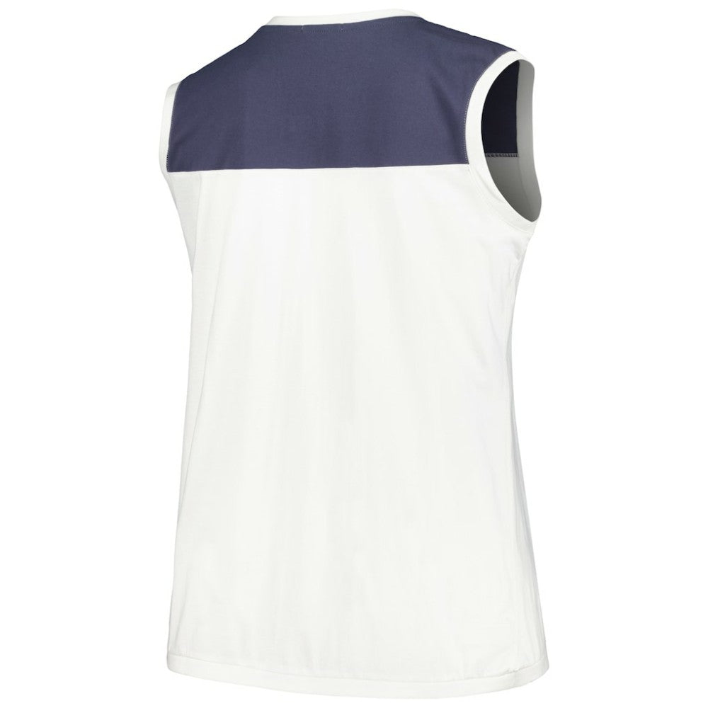 Tampa Bay Rays Women's Plus Size Waist Length Muscle Tank Top White/Navy