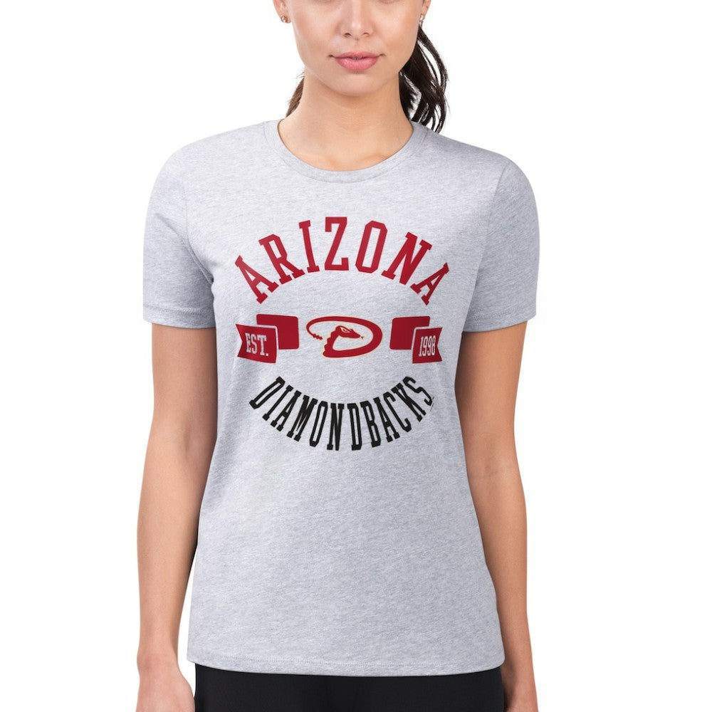 Arizona Diamondbacks G-III 4Her by Carl Banks Women's Super-Slim Fit Lightweight City Graphic T-Shirt Heather Gray
