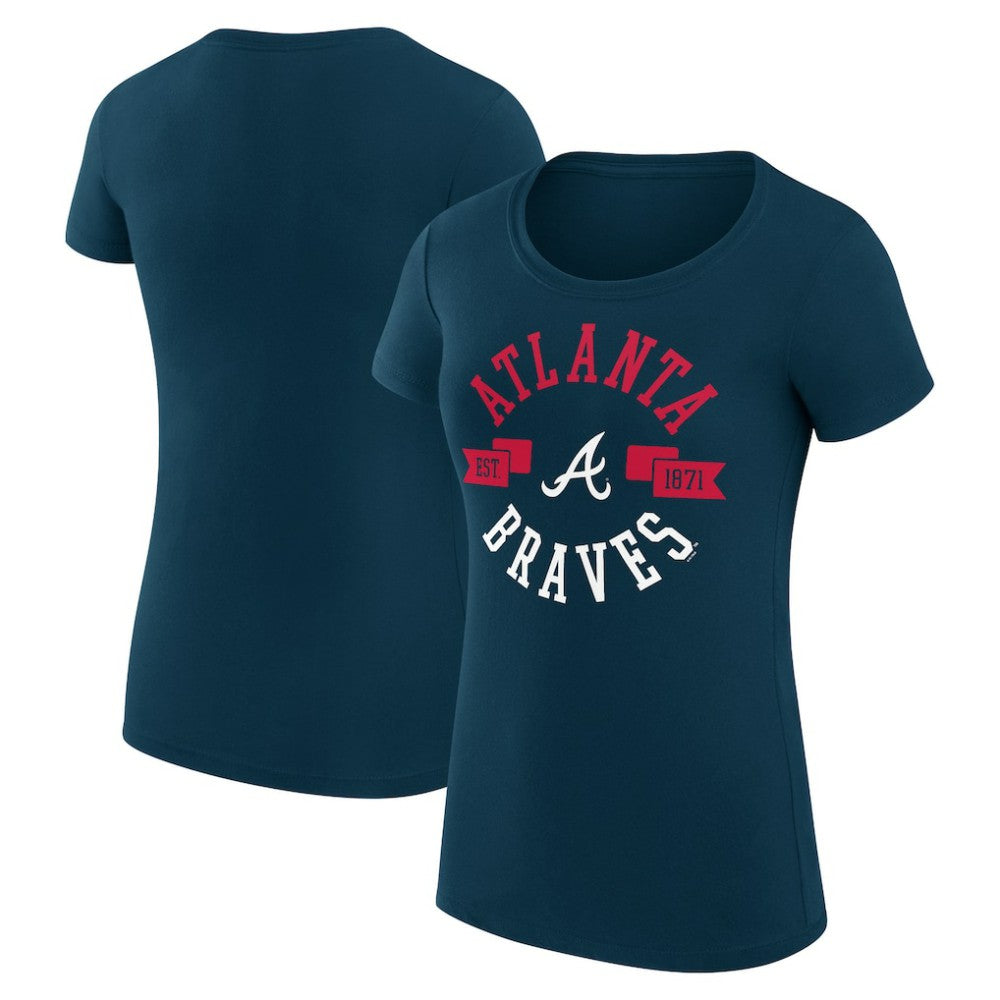 Atlanta Braves G-III 4Her by Carl Banks Women's Super-Slim Fit Lightweight City Graphic T-Shirt Navy