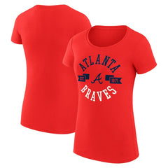 Atlanta Braves G-III 4Her by Carl Banks Women's Super-Slim Fit Lightweight City Graphic T-Shirt Red