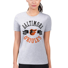 Baltimore Orioles G-III 4Her by Carl Banks Women's Super-Slim Fit Lightweight City Graphic T-Shirt Heather Gray