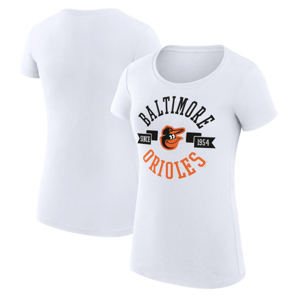 Baltimore Orioles G-III 4Her by Carl Banks Women's Super-Slim Fit Lightweight City Graphic T-Shirt White