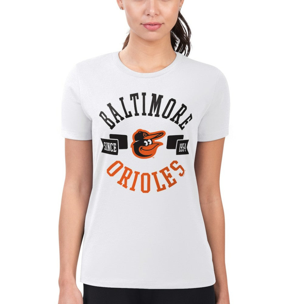 Baltimore Orioles G-III 4Her by Carl Banks Women's Super-Slim Fit Lightweight City Graphic T-Shirt White