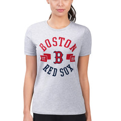 Boston Red Sox G-III 4Her by Carl Banks Women's Super-Slim Fit Lightweight City Graphic T-Shirt Heather Gray