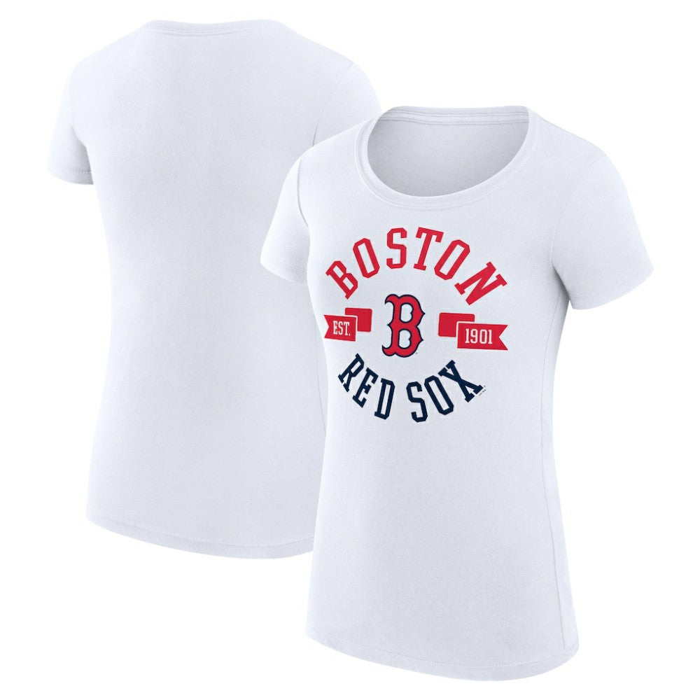 Boston Red Sox G-III 4Her by Carl Banks Women's Super-Slim Fit Lightweight City Graphic T-Shirt White