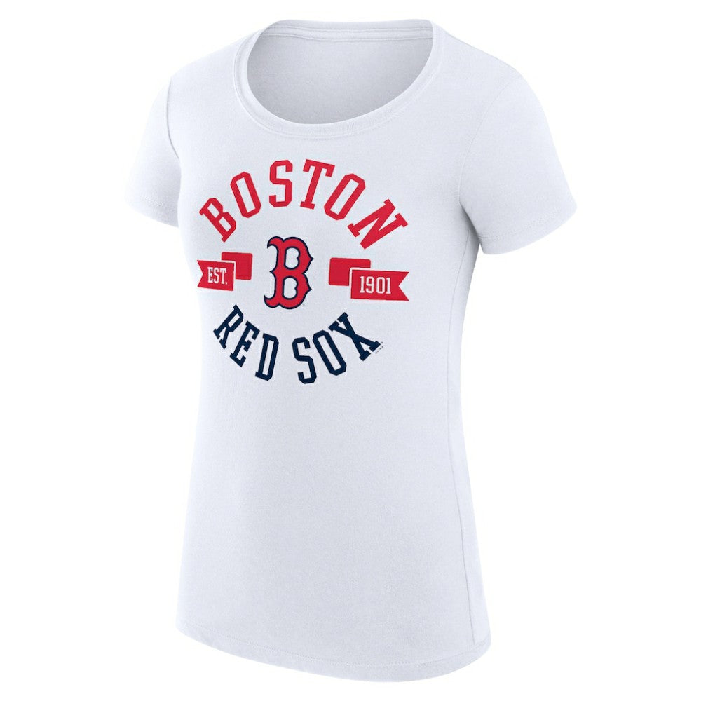 Boston Red Sox G-III 4Her by Carl Banks Women's Super-Slim Fit Lightweight City Graphic T-Shirt White