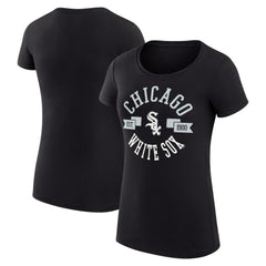 Chicago White Sox G-III 4Her by Carl Banks Women's Super-Slim Fit Lightweight City Graphic T-Shirt Black