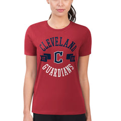 Cleveland Guardians G-III 4Her by Carl Banks Women's Super-Slim Fit Lightweight City Graphic T-Shirt Red