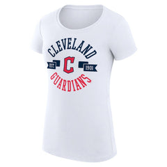 Cleveland Guardians G-III 4Her by Carl Banks Women's Super-Slim Fit Lightweight City Graphic T-Shirt White