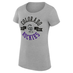Colorado Rockies G-III 4Her by Carl Banks Women's Super-Slim Fit Lightweight City Graphic T-Shirt Heather Gray